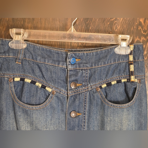 Oilily Blue Denim Pencil Skirt with Colorful Accents - Picture 10 of 15